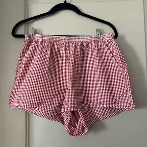 Urban Renewal Red Gingham Boxer-Style Shorts
